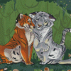 Cartoon Tigers In Love Diamond Paintings