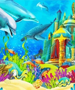 Castle Under The Sea Fantasy Art Diamond Painting