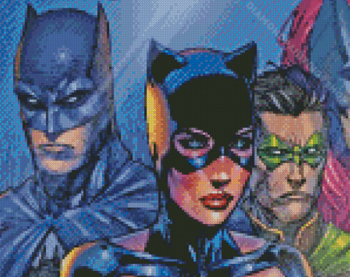 Catwoman With Batman And Robin Diamond Paintings