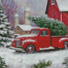 Christmas Ford Truck Diamond Paintings