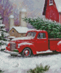 Christmas Ford Truck Diamond Paintings