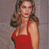Cindy Crawford In Red Dress Diamond Paintings