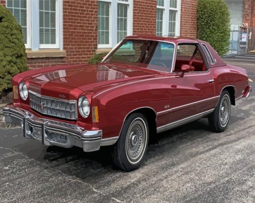 Classic Red Chevy Monte Carlo Car Diamond Painting