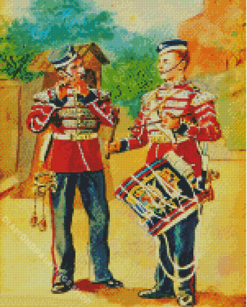 Coldstream Guards Drummer And Fifer Diamond Paintings