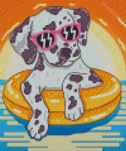 Dalmatian Dog Swimming Diamond Paintings