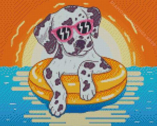 Dalmatian Dog Swimming Diamond Paintings