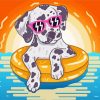 Dalmatian Dog Swimming Diamond Painting