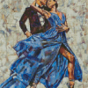 Dancer In Blue And Man Diamond Paintings