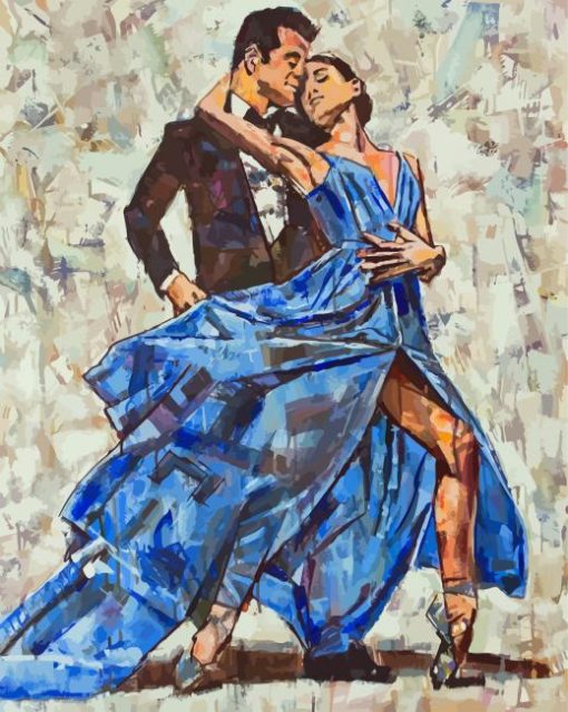 Dancer In Blue And Man Diamond Painting