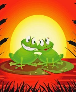 Frog Couple On Lily Pad Diamond Painting