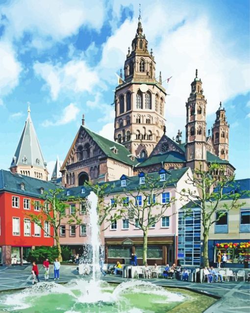 Germany Mainz Marktbrunnen Fountain Diamond Painting