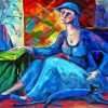 Girl In Denim With Cat Art Diamond Painting