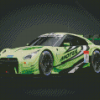 Neon Green Racing Car Diamond Paintings