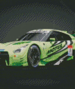 Neon Green Racing Car Diamond Paintings