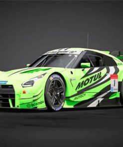 Neon Green Racing Car Diamond Painting