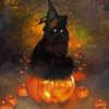 Halloween Cat And Pumpkin Diamond Painting
