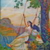 Indian Woman Swing Diamond Paintings