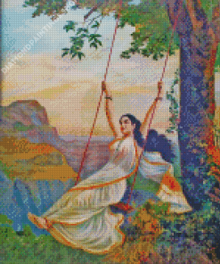 Indian Woman Swing Diamond Paintings