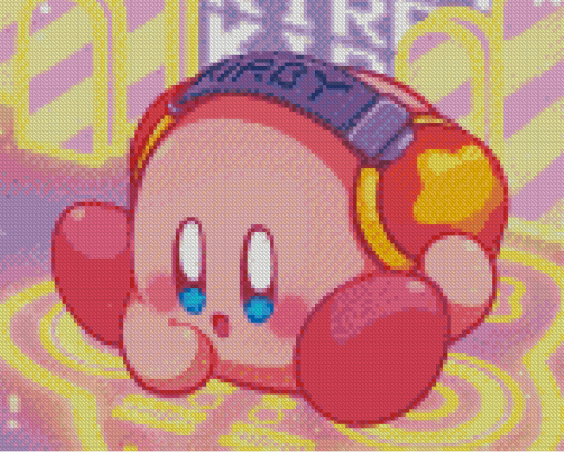 Kirby With Headphones Diamond Paintings