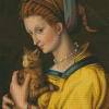 Lady And Cat Diamond Paintings
