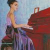 Lady Playing Piano Diamond Paintings