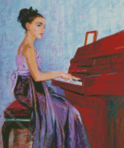 Lady Playing Piano Diamond Paintings