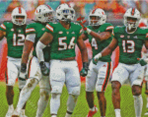 Miami Football Players Diamond Paintings