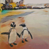 Penguins Birds On The Beach Art Diamond Paintings