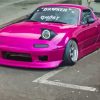 Pink Mazda Miata Car Diamond Painting