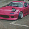 Pink Mazda Miata Car Diamond Paintings