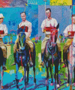 Polo Players And Horses Art Diamond Paintings