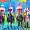 Polo Players And Horses Art Diamond Painting