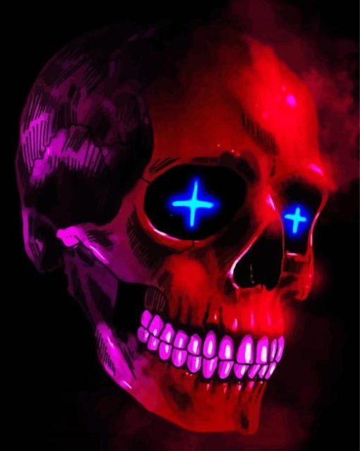 Red Lord Skull Diamond Painting