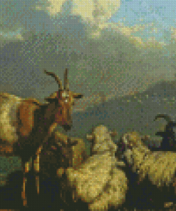Sheep And Goat Art Diamond Paintings