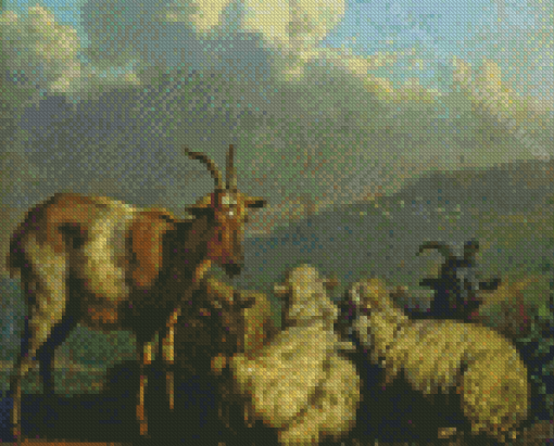 Sheep And Goat Art Diamond Paintings