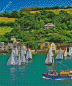 Small Boats In Salcombe Diamond Paintings