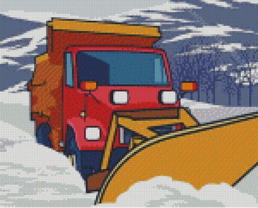 Snow Plow Truck Diamond Paintings