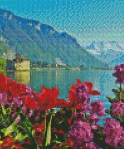 Spring Flower Lake Geneva Diamond Paintings