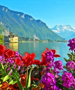 Spring Flower Lake Geneva Diamond Painting