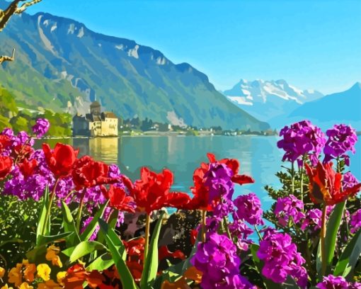 Spring Flower Lake Geneva Diamond Painting