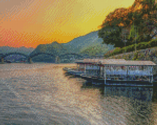 Sunrise Kintaikyo Bridge Japan Diamond Paintings