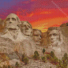 Sunset Over Mount Rushmore Diamond Paintings