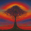 Sunset Trippy Tree Diamond Paintings