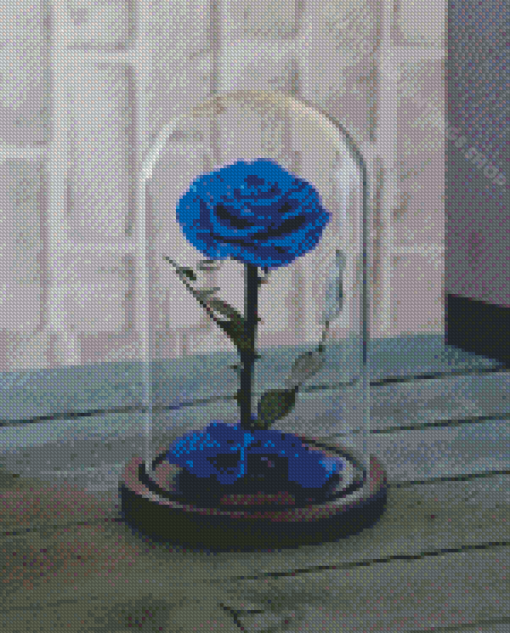 Turquoise Rose In A Dome Diamond Paintings