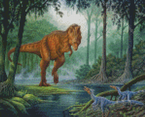 Tyrannosaurus In Forest Art Diamond Paintings