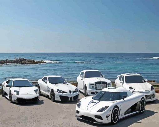 White Koenigsegg Agera Cars Diamond Painting
