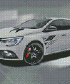 White Renault Megane Sport Car Diamond Paintings