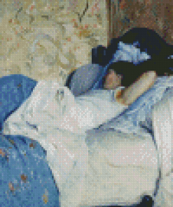 Woman Sleeping On Bed Art Diamond Paintings