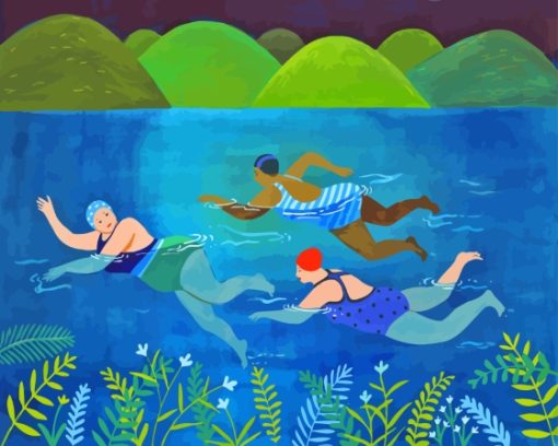 Women Swimming In Sea Diamond Painting