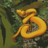 Yellow Snake On Tree Diamond Paintings